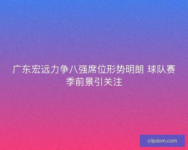 广东宏远力争八强席位形势明朗 球队赛季前景引关注
